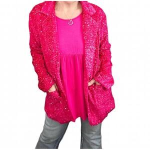 NEW JADYK oversized sequin blazer in pink